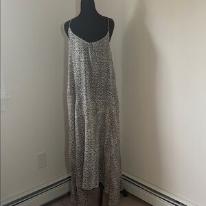 All Saints Beige and Black Animal Print Maxi Slip Dress